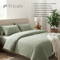 Fricate™ Cloud-Soft Gauze Collection The "Sage Serenity" 4-Piece Cotton Gauze Duvet Cover Set