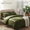 Fricate™ Serene Slumber Collection – The "Olive Grove" Stonewashed Cotton Sateen Duvet Cover Set