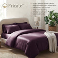 Fricate™ Serene Slumber Collection – The "Amethyst" Deep Purple Washed Linen &amp; Rayon from Bamboo Duvet Cover Set
